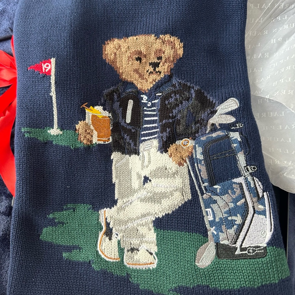 Ralph Lauren Knitted Sweater with Bear Design